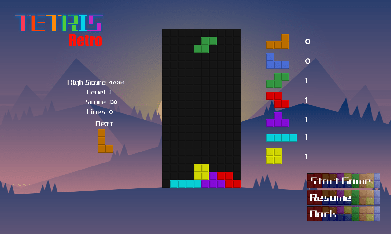 Tetris-Retro screenshot 1